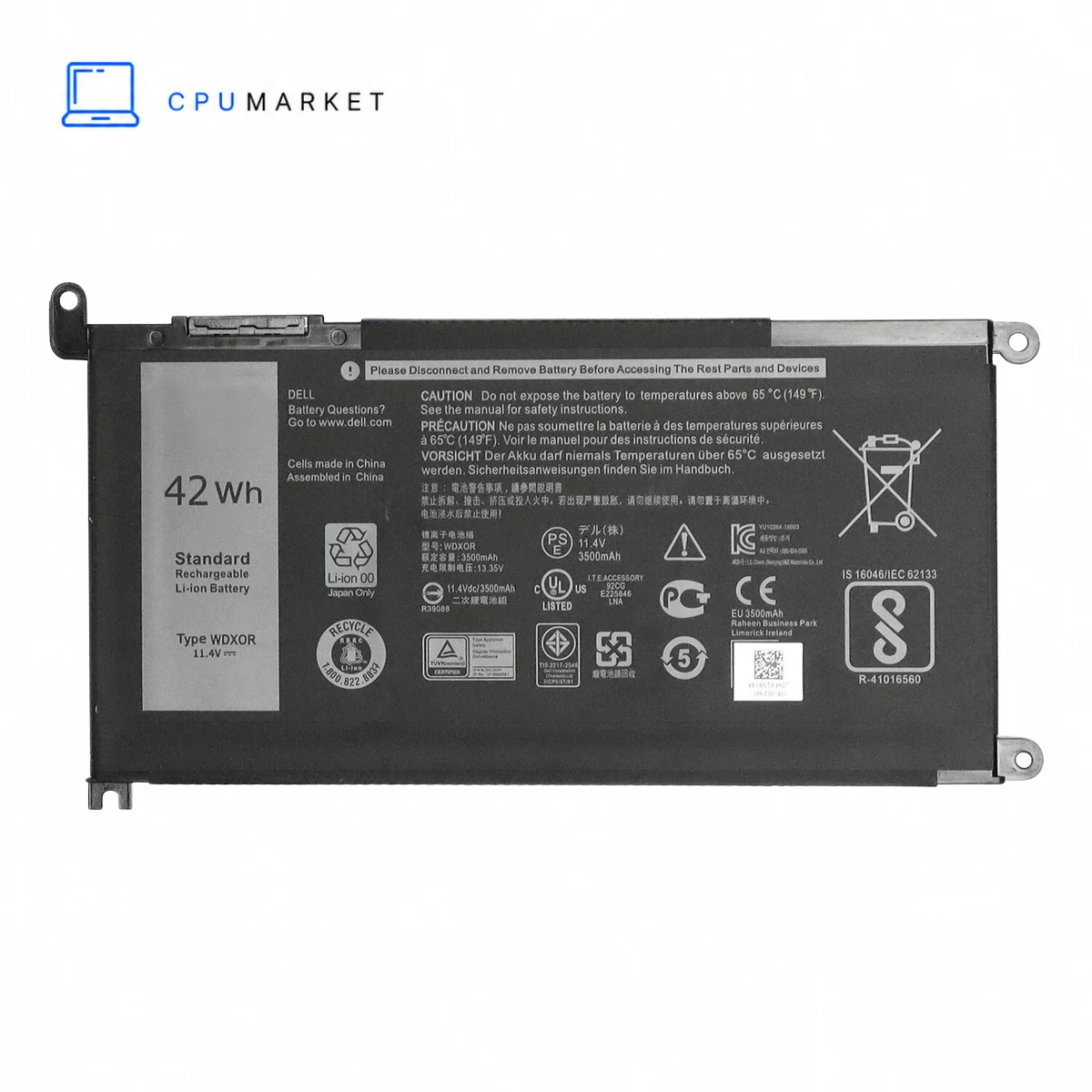 باتری لپ تاپ دل Dell Inspiron 15 5470 , WDX0R اورجینال