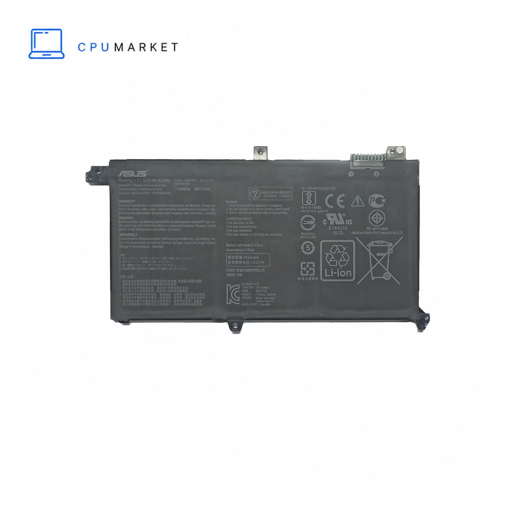 باتری لپ تاپ ایسوس Asus VivoBook K571,X571 - B31N1732 اورجینال رو دستگاهی